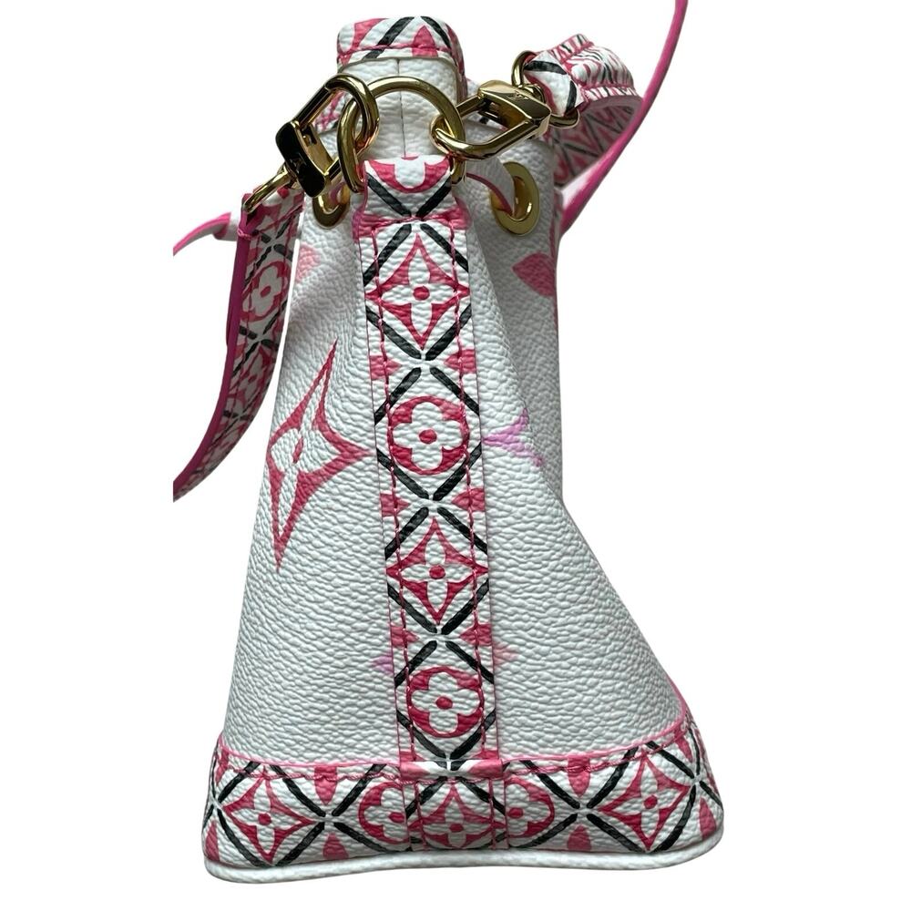Louis Vuitton Noe Handbag Nano By The Pool Monogram Watercolor Pink White - Picture 5 of 10